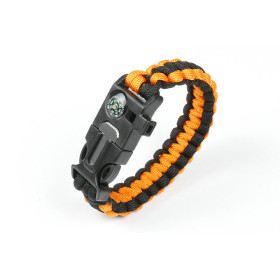  5 In 1 Adjustable Paracord Survival Bracelet Fire Starter Loud Whistle Perfect for Hiking Camping Fishing and Hunting UD405483